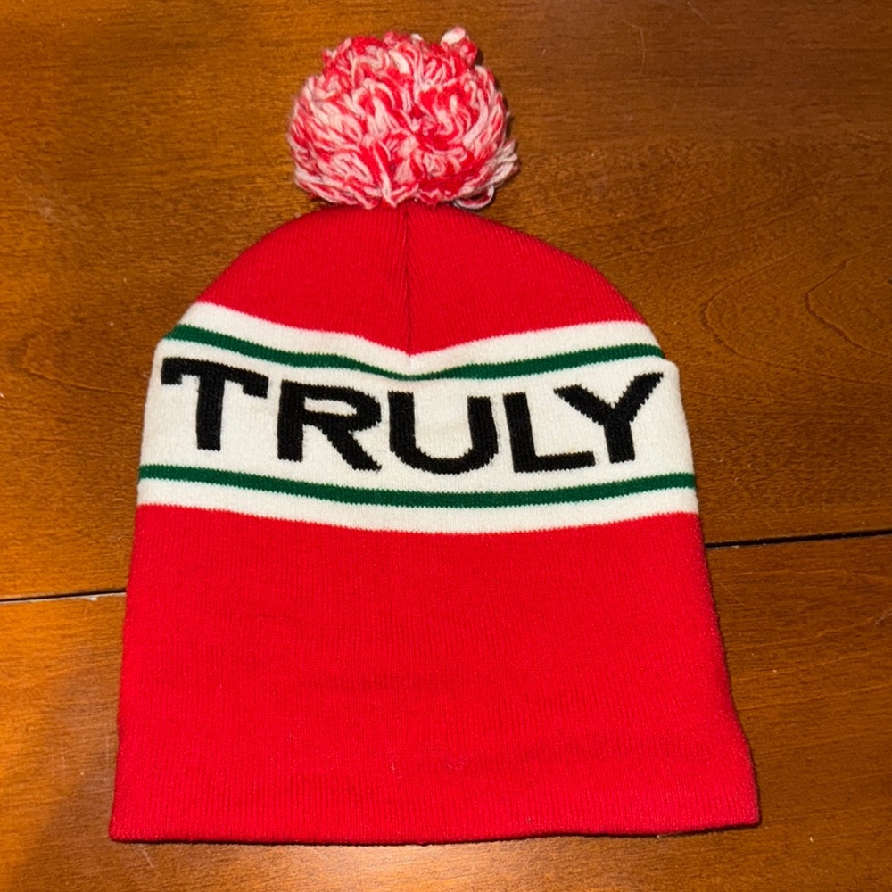 Truly Red Knit Beanie with Pom